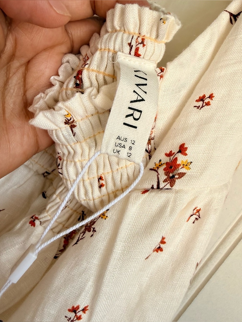 Kivari Size US 8 Daria Maxi Dress White Floral 100% Linen NEW! - Picture 8 of 10